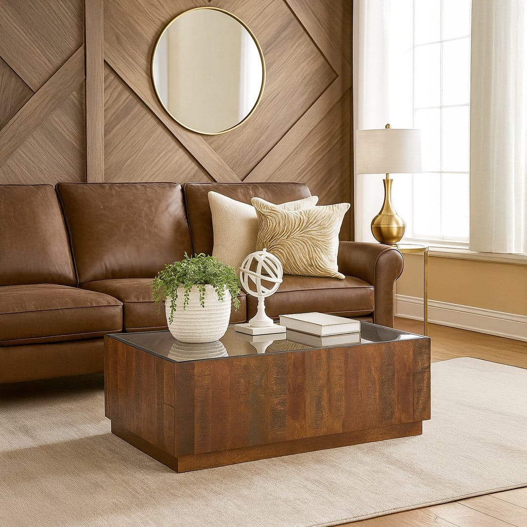 Coffee Table W/ Glass Top thumbnail 1