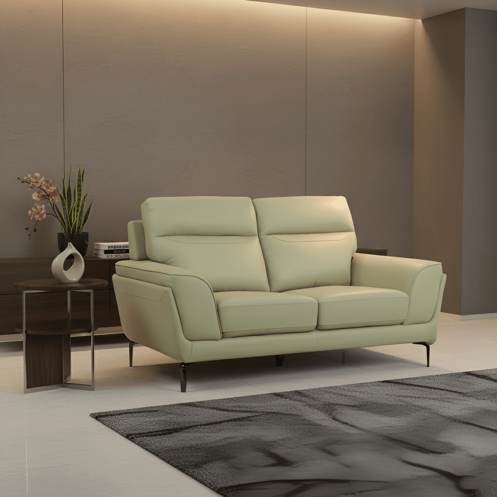 Light green Corvion 2 Seater Sofa [Artificial Leather] thumbnail 1