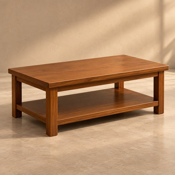 Nara Solid Teak Rectangular Coffee Table