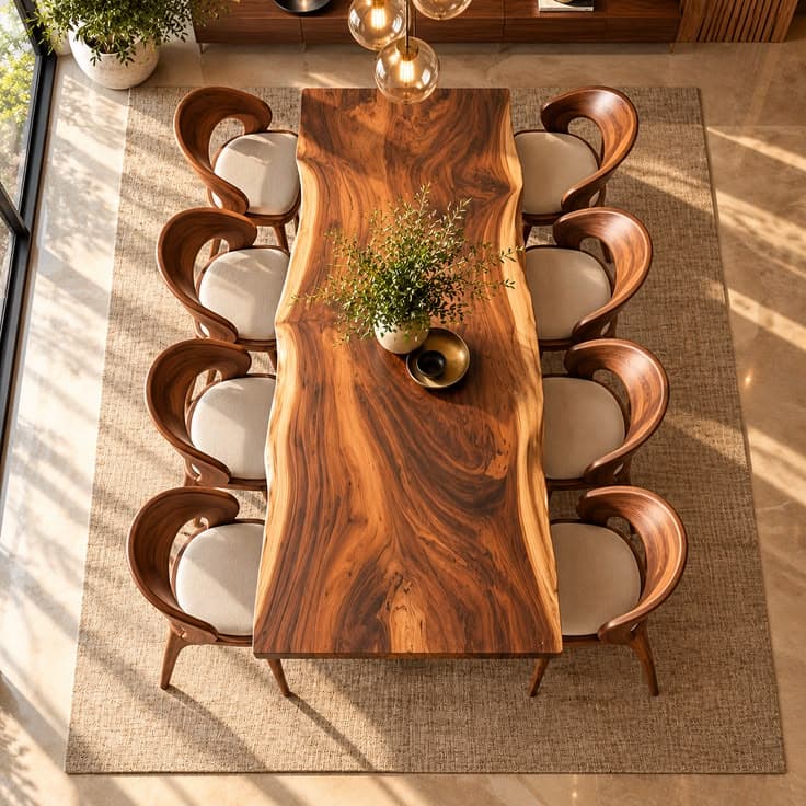 Kaida Sculptural Live-Edge Dining Table thumbnail 2