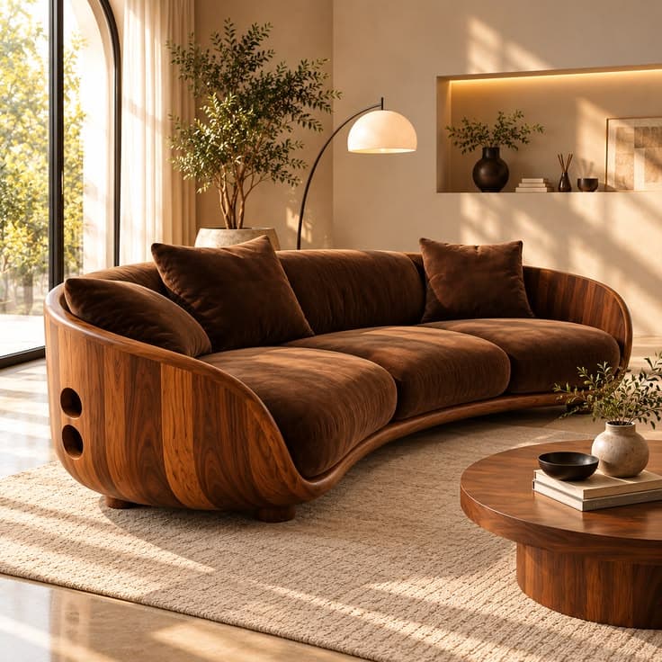 Sylvan Curved Bentwood Sectional Sofa thumbnail 2