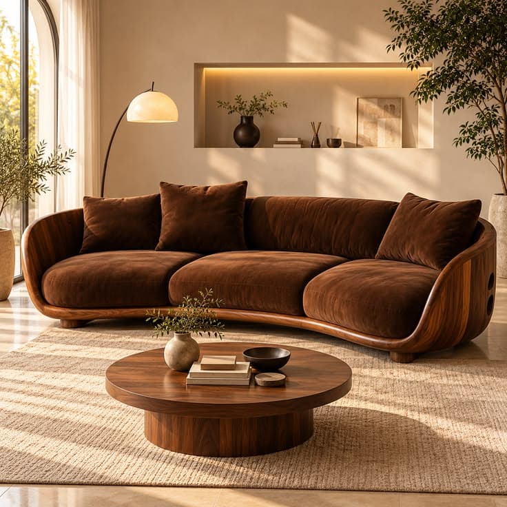 Sylvan Curved Bentwood Sectional Sofa thumbnail 1