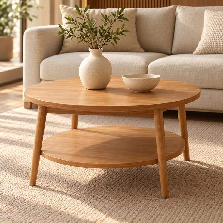 Koto Tiered Round Coffee Table — Luxury Modern Furniture by LOG